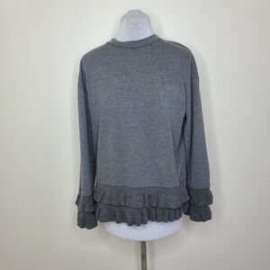 Zara Trafaluc Long Sleeve Ruffled Sweater Top | S